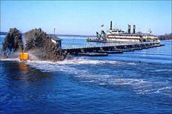 Dredging work on the Mississippi River.