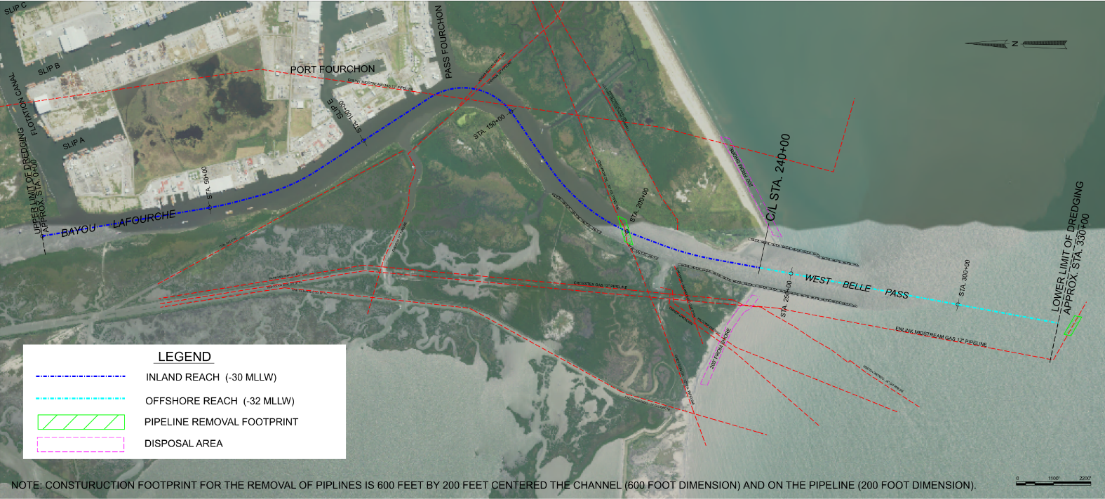 Map of the Port Fourchon proposed project.