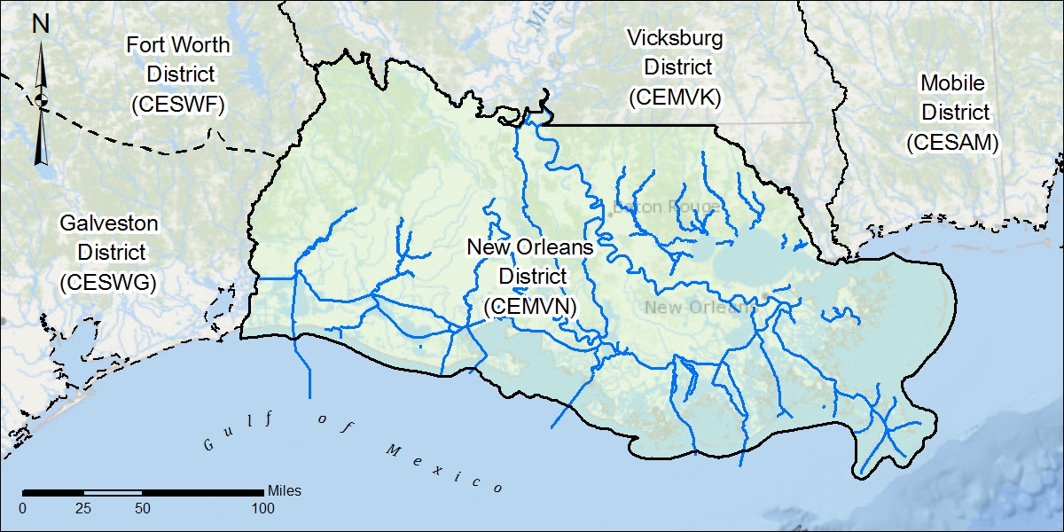 Map of the New Orleans District.